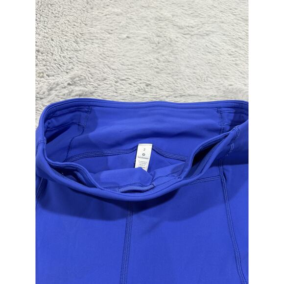 Lululemon Pants Womens Size 2 Blue High Rise Crop Pocket Leggings Fast Free Gym - Picture 4 of 14